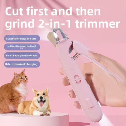 2 in 1 Electric Pet Nail Trimmer